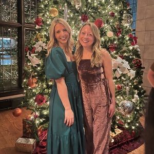 Abercrombie Ruched Puff Sleeve Poplin Midi Dress